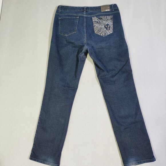 Anne Klein Jeans Lion straight women's size 16 ink blue rhinestone decoration - Picture 3 of 16